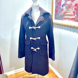J Crew wool toggle coat with silk lining